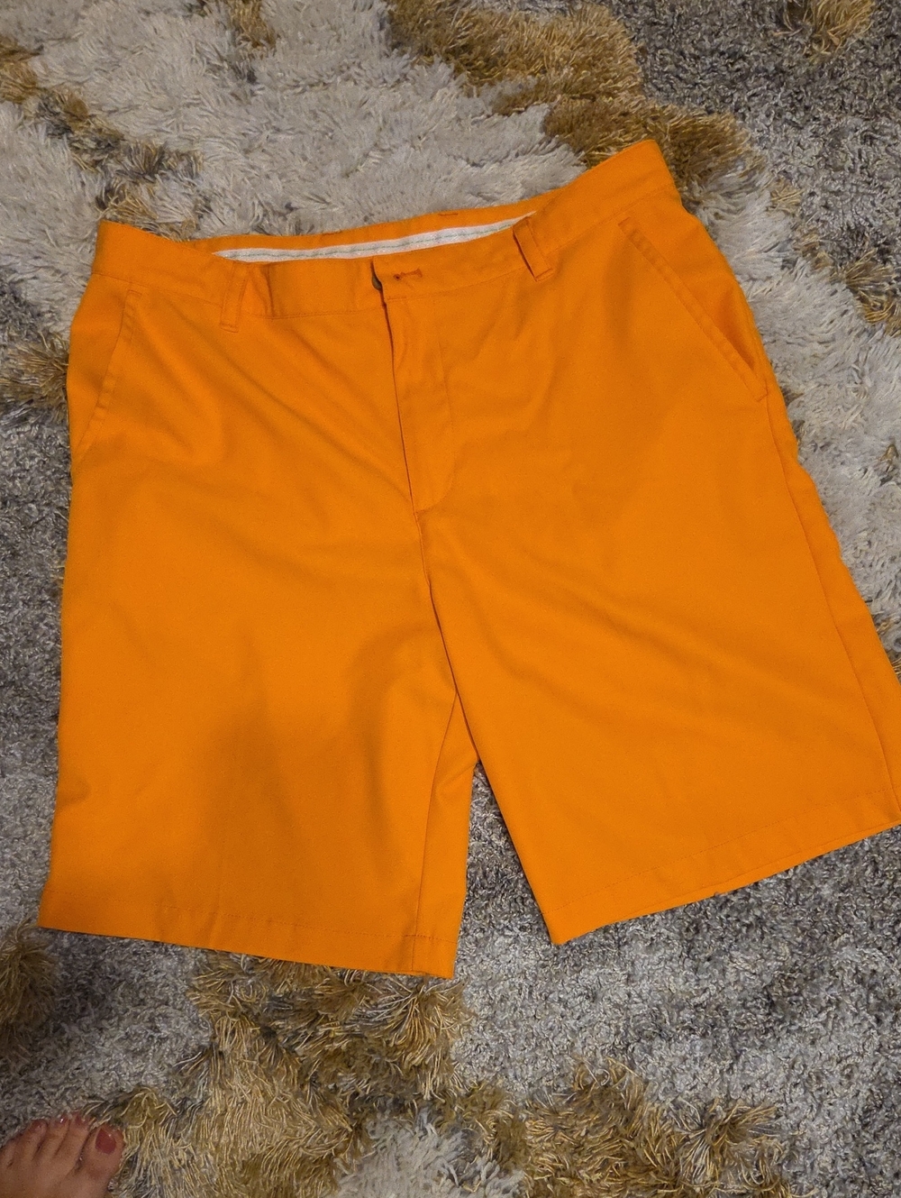 Izod Orange Golf Flat Front Men's Shorts